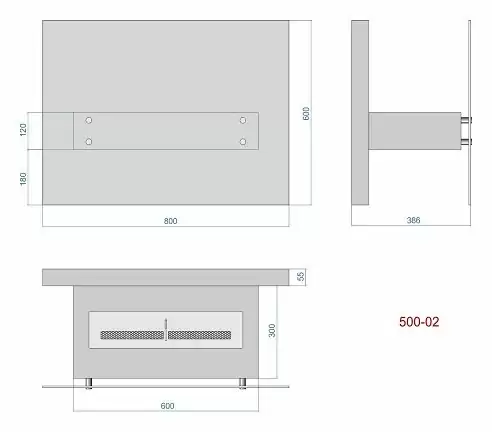 Напольный биокамин Lux Fire Консул 2 800 БКН-К2-800
