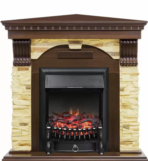 Каминокомплект Royal Flame Dublin угловой с очагом Fobos FX Brass
