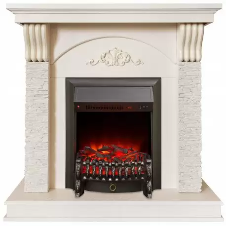 Каминокомплект RealFlame Corfino WT с очагом Fobos Lux Black S