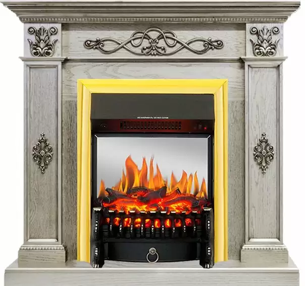Каминокомплект Royal Flame Derby old silver с очагом Fobos FX M Brass