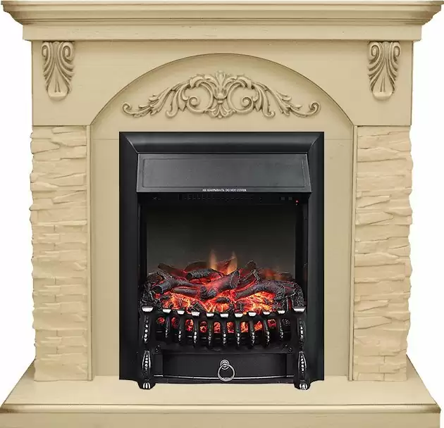 Каминокомплект Royal Flame Bern крупный сланец бежевый с очагом Fobos FX Black
