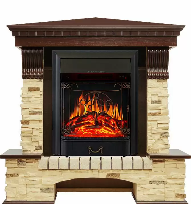 Каминокомплект Royal Flame Pierre Luxe сланец угловой с очагом Majestic FX Black