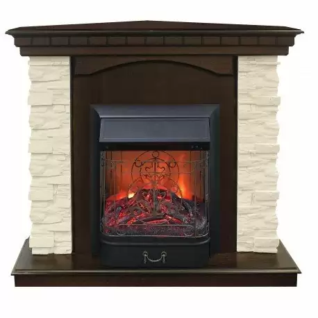Каминокомплект RealFlame Elford Corner STD/EUG/25'5/HL AO с очагом Majestic s Lux Black/Brass