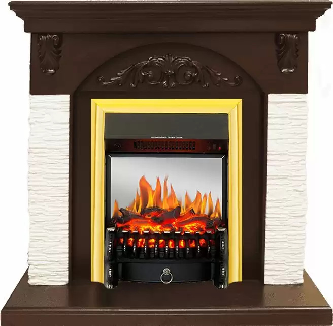 Каминокомплект Royal Flame Bern мелкий сланец белый с очагом Fobos FX M Brass