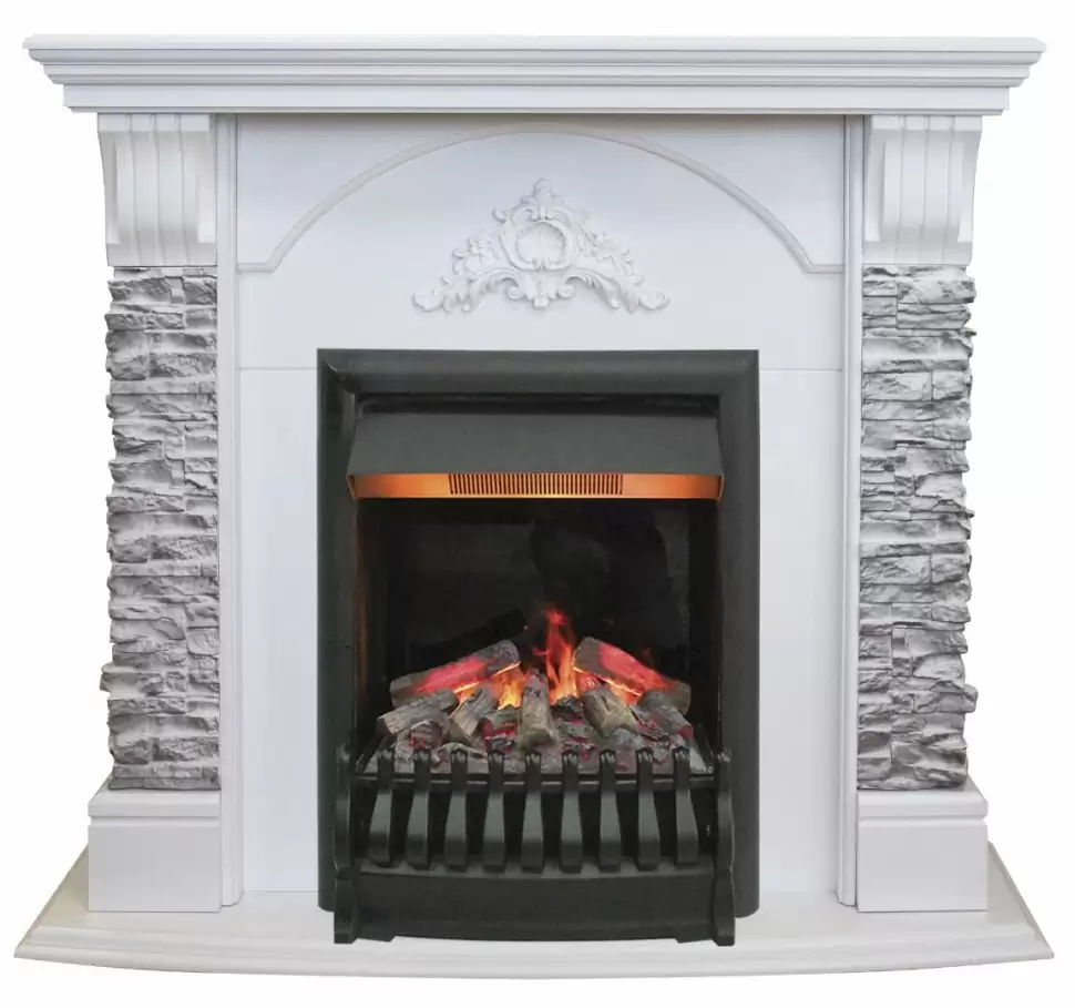 Каминокомплект RealFlame Athena GR STD/EUG/25/25'5 WT с очагом 3D Oregan