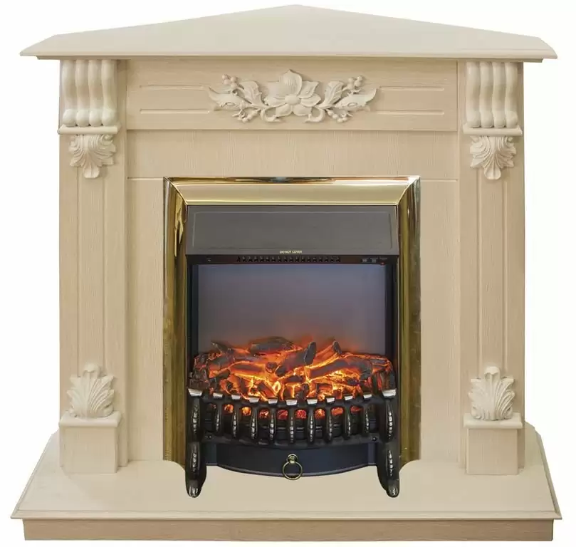 Каминокомплект RealFlame Ottawa corner STD/EUG WT с очагом Fobos Lux Brass S