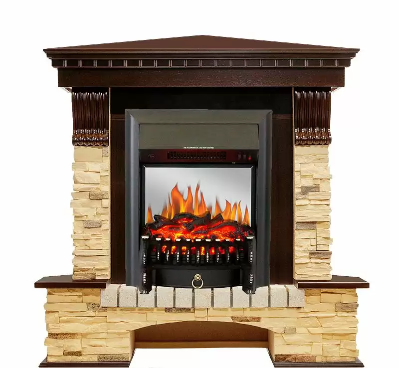 Каминокомплект Royal Flame Pierre Luxe сланец угловой с очагом Fobos FX M Black