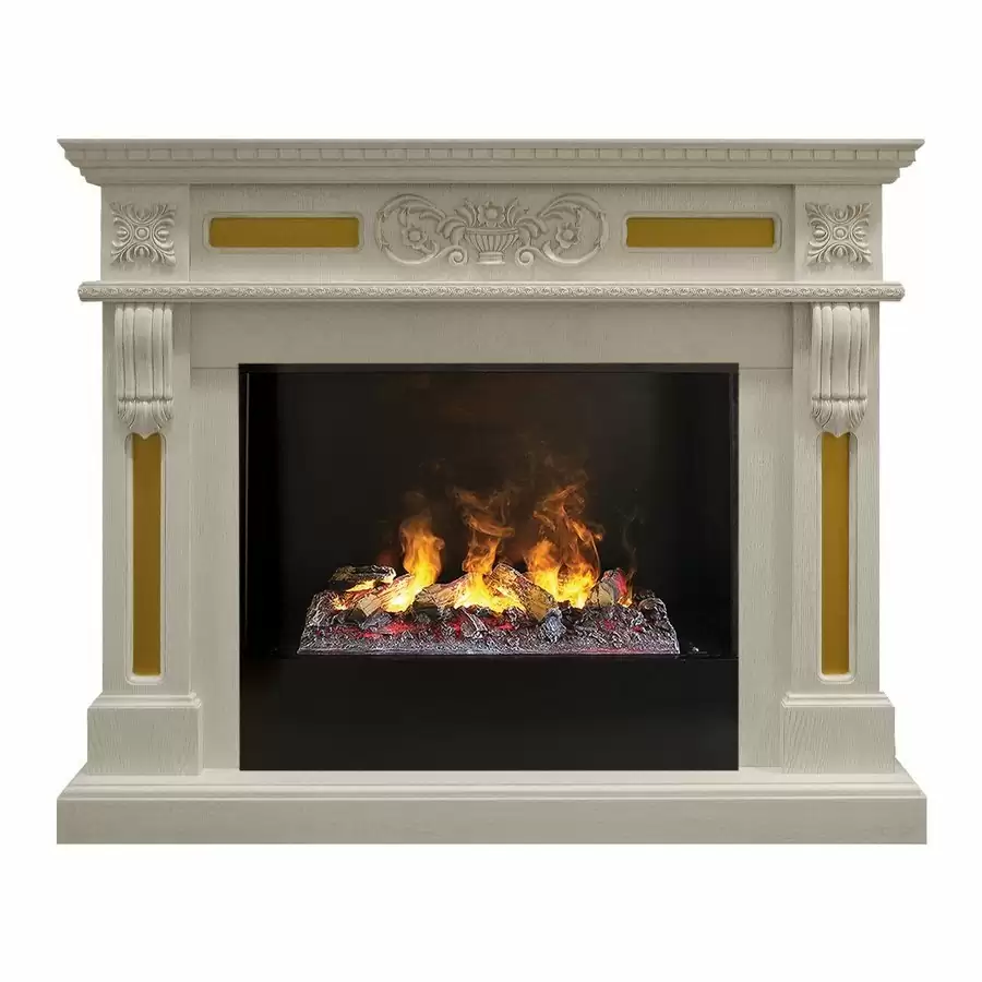 Каминокомплект RealFlame Corsica 26 WT с очагом 3D Cassette 630 + Black вставка