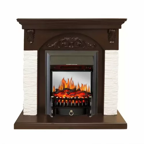Каминокомплект Royal Flame Bern мелкий сланец белый с очагом Fobos FX M Black