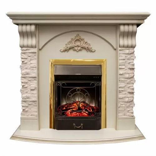 Каминокомплект RealFlame Athena STD/EUG с очагом Majestic s Lux Black/Brass
