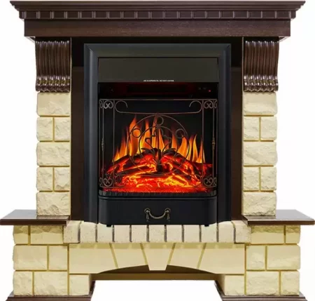 Каминокомплект Royal Flame Pierre Luxe шампань с очагом Majestic FX Black