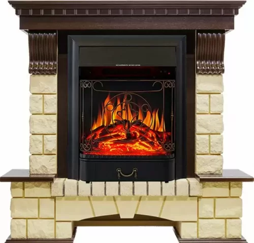 Каминокомплект Royal Flame Pierre Luxe шампань с очагом Majestic FX Black