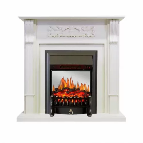 Каминокомплект Royal Flame Venice фактурный белый c очагом Fobos FX M Black
