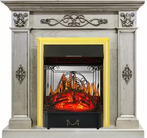 Каминокомплект Royal Flame Derby old silver с очагом Majestic FX M Brass