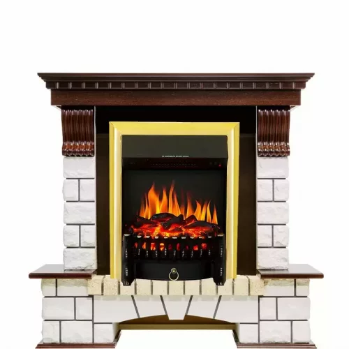 Каминокомплект Royal Flame Pierre Luxe с очагом Fobos FX Brass