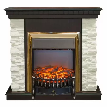 Каминокомплект RealFlame Elford STD/EUG/25'5/HL AO с очагом Fobos s Lux Black/Brass