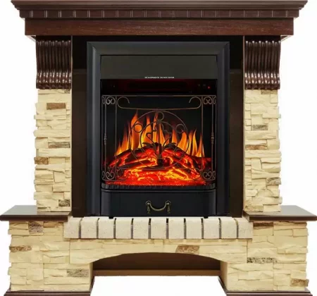 Каминокомплект Royal Flame Pierre Luxe сланец с очагом Majestic FX Black