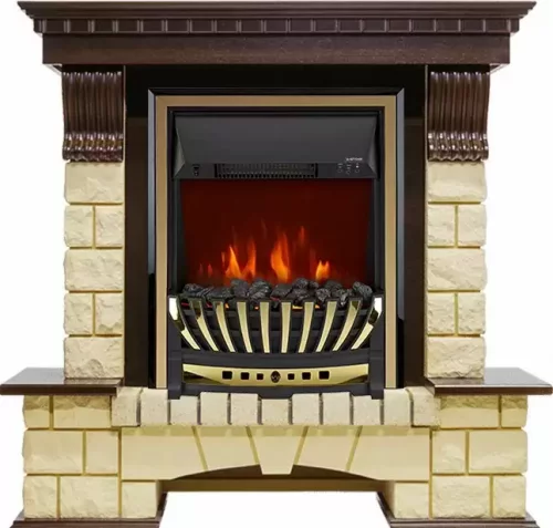 Каминокомплект Royal Flame Pierre Luxe шампань с очагом Aspen Brass