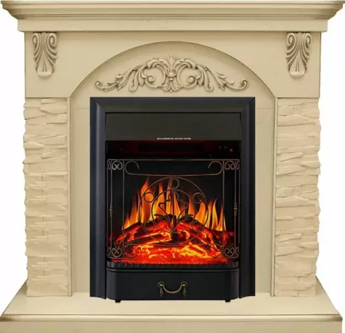 Каминокомплект Royal Flame Bern крупный сланец бежевый с очагом Majestic FX Black