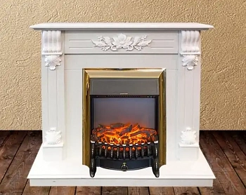 Каминокомплект RealFlame Ottawa STD/EUG WT с очагом Fobos Lux Brass S