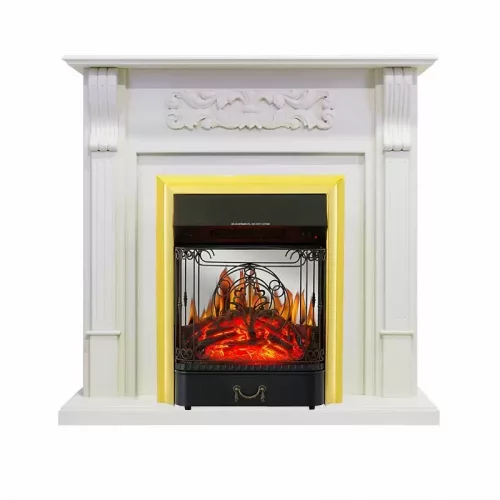 Каминокомплект Royal Flame Venice фактурный белый c очагом Majestic FX M Brass