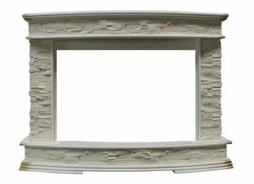 Портал Interflame Памир сланец бежевый с золотой патиной под очаг Panoramic 33W LED FX