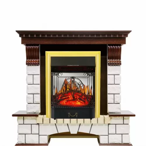 Каминокомплект Royal Flame Pierre Luxe с очагом Majestic FX M Brass
