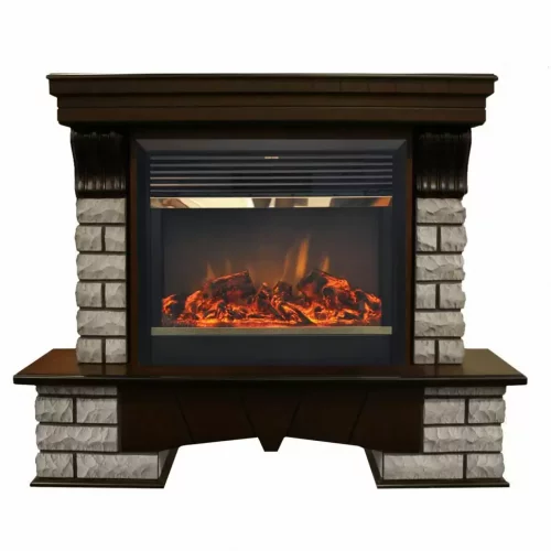 Каминокомплект RealFlame Country Rock 26 с очагом MoonBlaze LUX Black/Brass
