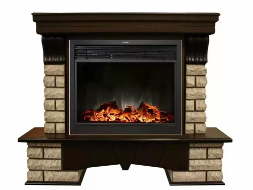 Каминокомплект RealFlame Country Rock 26 с очагом MoonBlaze LUX Black/Brass