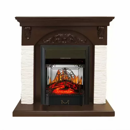 Каминокомплект Royal Flame Bern мелкий сланец белый с очагом Majestic FX M Black