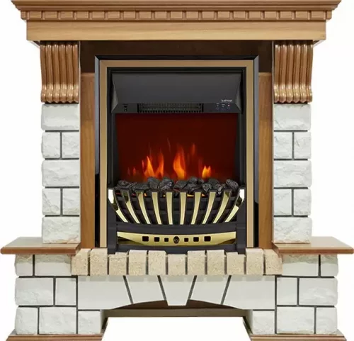 Каминокомплект Royal Flame Pierre Luxe с очагом Aspen Brass