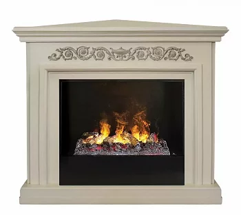 Каминокомплект RealFlame Leticia Corner 26 WT 3D Cassette 630 + Black вставка