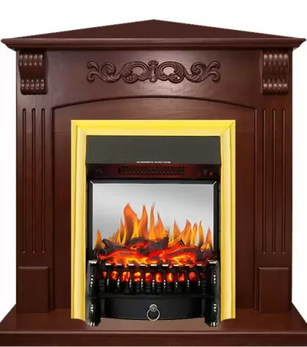 Каминокомплект Royal Flame Sorrento угловой c очагом Fobos FX M Brass