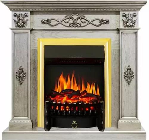 Каминокомплект Royal Flame Derby old silver с очагом Fobos FX Brass