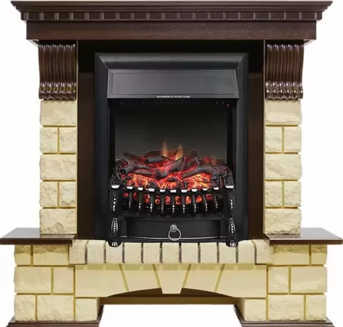 Каминокомплект Royal Flame Pierre Luxe шампань с очагом Fobos FX Black