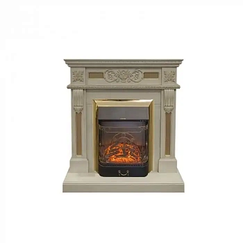 Каминокомплект RealFlame Corsica STD/EUG WT с очагом Majestic Lux Brass S