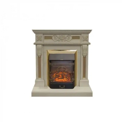 Каминокомплект RealFlame Corsica STD/EUG WT с очагом Majestic Lux Brass S