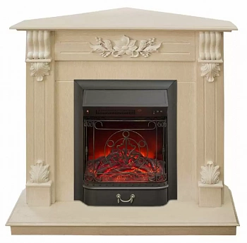 Каминокомплект RealFlame Ottawa corner STD/EUG WT с очагом Majestic Lux Black S