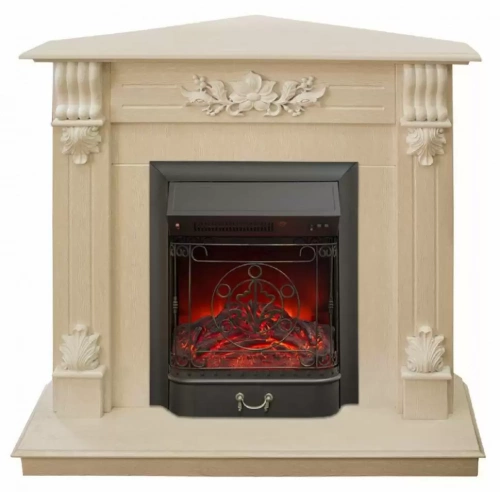 Каминокомплект RealFlame Ottawa corner STD/EUG WT с очагом Majestic Lux Black S