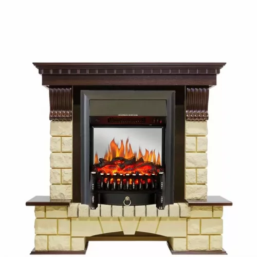 Каминокомплект Royal Flame Pierre Luxe шампань с очагом Fobos FX M Black