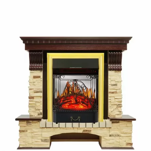Каминокомплект Royal Flame Pierre Luxe сланец с очагом Fobos FX M Brass