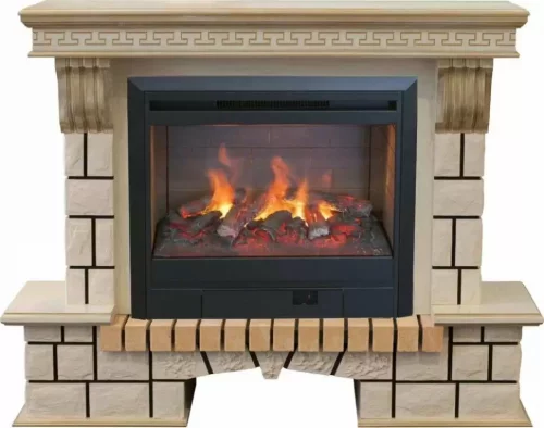 Каминокомплект RealFlame Stone new 26/HL WTG с очагом 3D Helios