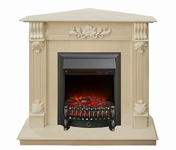 Каминокомплект RealFlame Ottawa corner STD/EUG WT с очагом Fobos Lux Black S