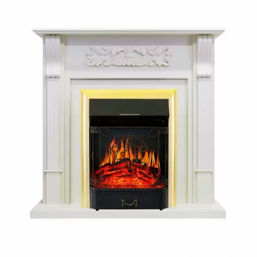 Каминокомплект Royal Flame Venice фактурный белый c очагом Majestic FX Brass