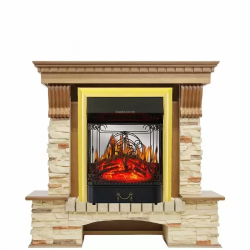 Каминокомплект Royal Flame Pierre Luxe сланец с очагом Majestic FX M Brass
