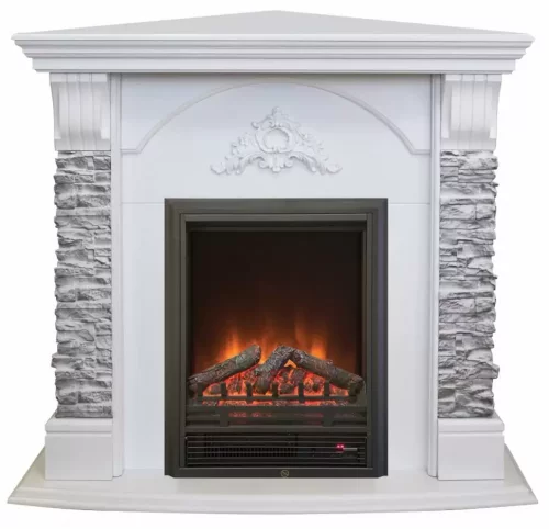 Каминокомплект RealFlame Athena Corner GR STD/EUG/25/25'5 WT с очагом Eugene