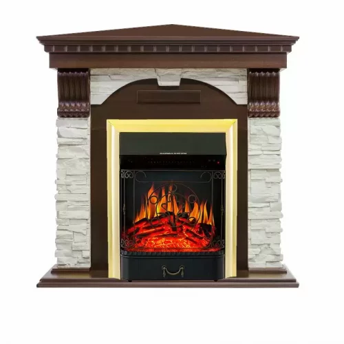 Каминокомплект Royal Flame Dublin угловой с очагом Majestic FX Brass