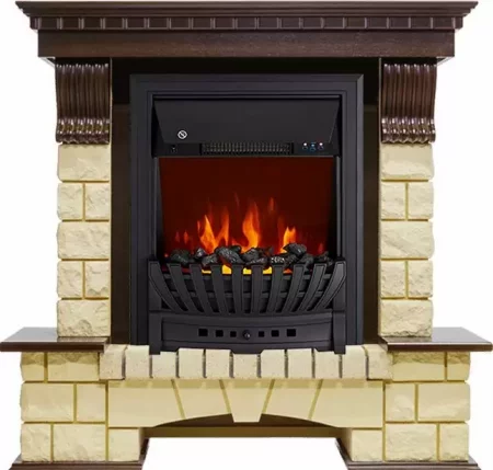 Каминокомплект Royal Flame Pierre Luxe шампань с очагом Aspen Black