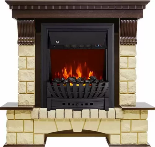 Каминокомплект Royal Flame Pierre Luxe шампань с очагом Aspen Black