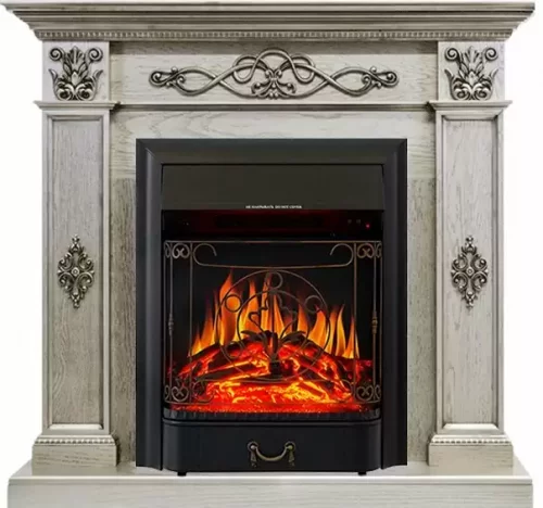 Каминокомплект Royal Flame Derby old silver с очагом Majestic FX Black